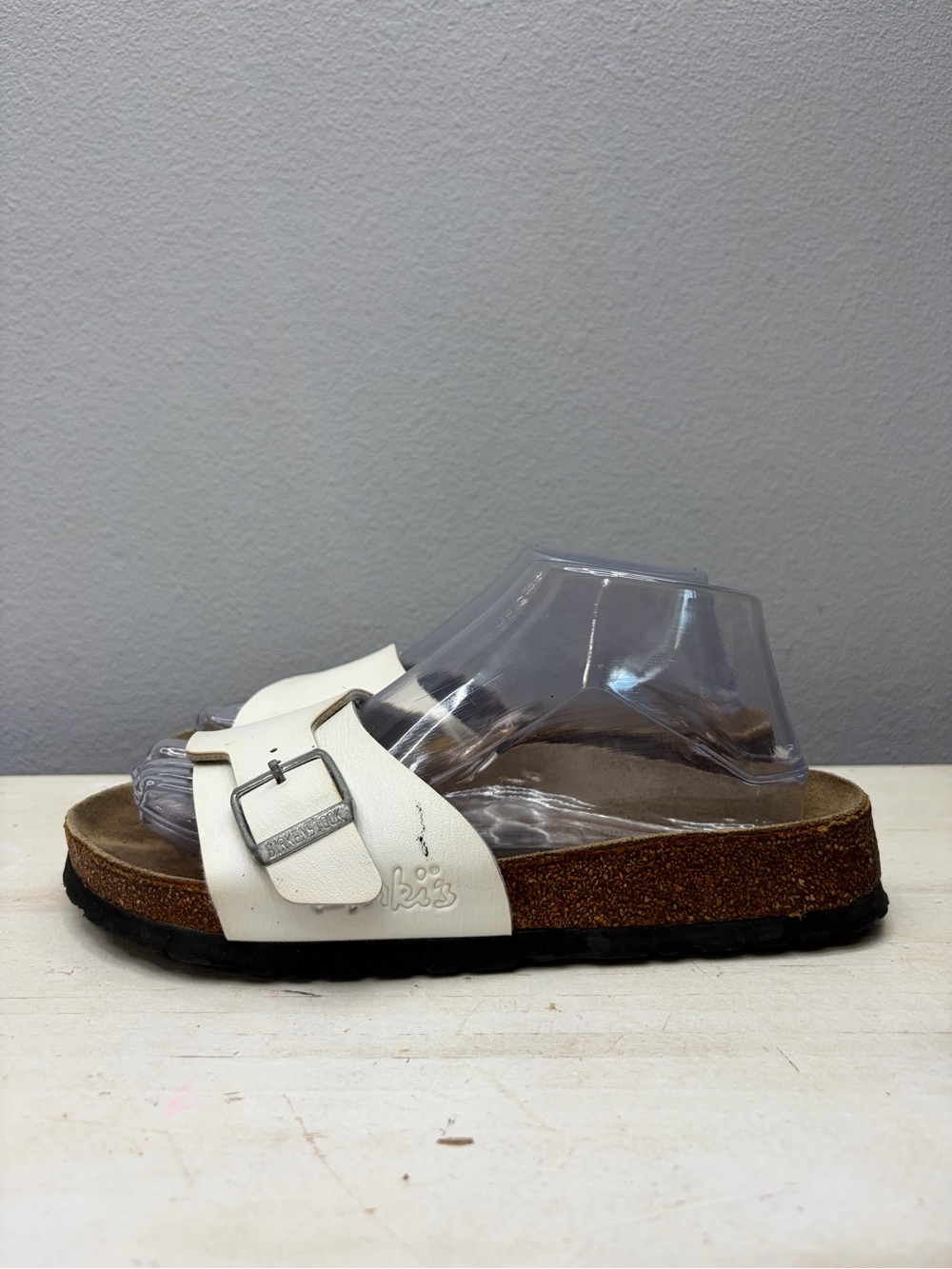 Birki’s By Birkenstock White Leather Catalina Slide Sandals Size 7